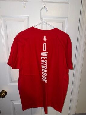 HOUSTON ROCKETS Red Russell Westbrook Men's vintage tshirt